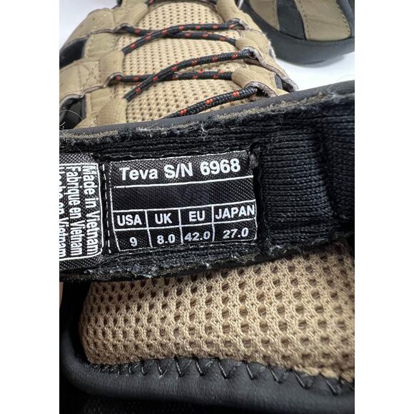 Teva Men’s Flintwood Flat Water Sandals Brown Sport Outdoor Hiking Shoes Sz 9 - Picture 7 of 9